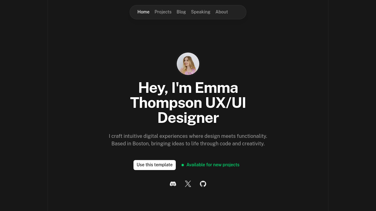 Nuxt Portfolio Template